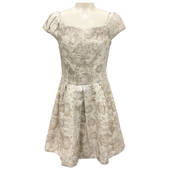 MIU MIU IVORY METALLIC 2006 JACQUARD MINI DRESS - Picture 1 of 5